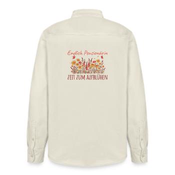 Pensionärin Zeit zum Aufblühen Beamtin Abschied - Relaxed Fit Unisex Organic Hemd von Stanley/Stella - Natur - Hinten - AI Model Male 178 light (178cm)