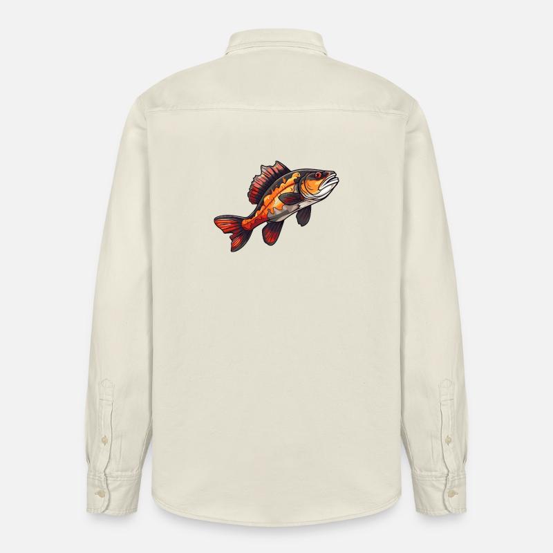 Poisson de dessins animés perches - Chemise unisexe coupe décontractée bio Stanley/Stella - écru doux