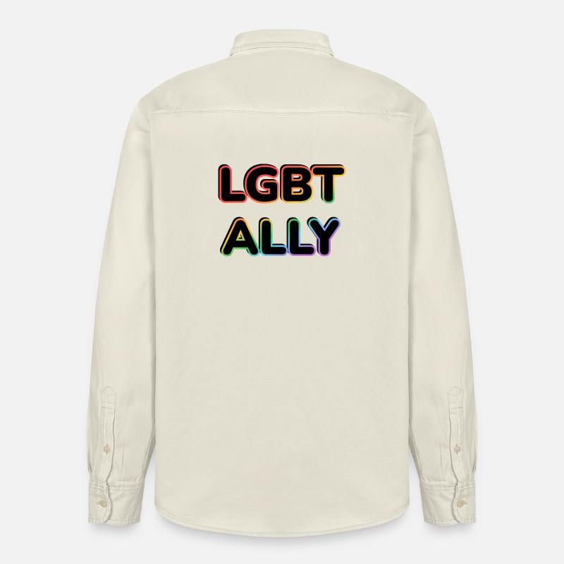 ALLIÉE LGBT - Chemise unisexe coupe décontractée bio Stanley/Stella - écru doux