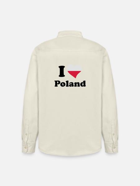 I love Poland - Relaxed Fit Unisex Organic Shirt by Stanley/Stella - soft Ecru