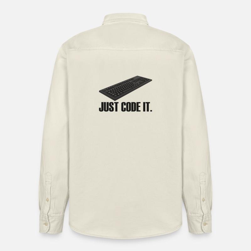 Il suffit de le coder - Chemise unisexe coupe décontractée bio Stanley/Stella - écru doux