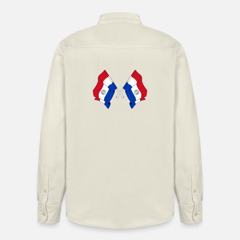 Deux drapeaux croisés du Paraguay - Chemise unisexe coupe décontractée bio Stanley/Stella - écru doux