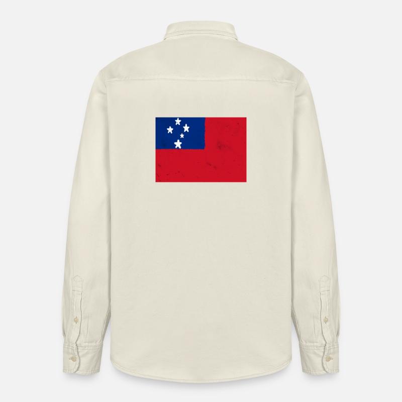 Drapeau des Samoa - Chemise unisexe coupe décontractée bio Stanley/Stella - écru doux
