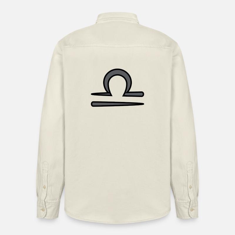 Waage Sternzeichen Symbol Schwarz & Grau - Relaxed Fit Unisex Organic Hemd von Stanley/Stella - Natur