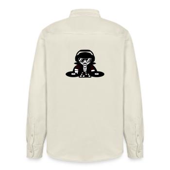 Vampire DJ DJ with mixer and turntable - Relaxed Fit Unisex Organic Shirt by Stanley/Stella - soft Ecru - Back - AI Model Male 178 light (178cm)