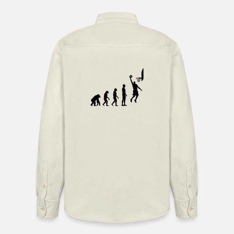 Basketball Evolution Human to Hoops Player - Relaxed Fit Unisex Organic Shirt by Stanley/Stella - soft Ecru