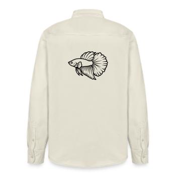 Kampffisch Betta Splendens Aquarium - Relaxed Fit Unisex Organic Hemd von Stanley/Stella - Natur - Hinten - AI Model Male 178 light (178cm)