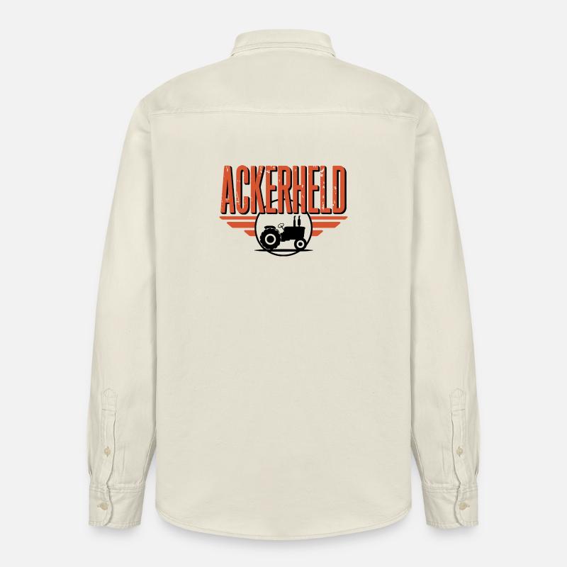  Ackerheld Traktor Bauer Landwirt Landwirtschaft - Relaxed Fit Unisex Organic Hemd von Stanley/Stella - Natur