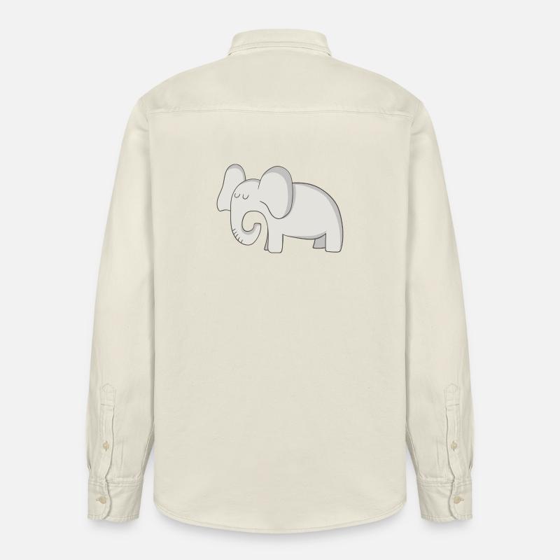 Eléphant - Chemise unisexe coupe décontractée bio Stanley/Stella - écru doux