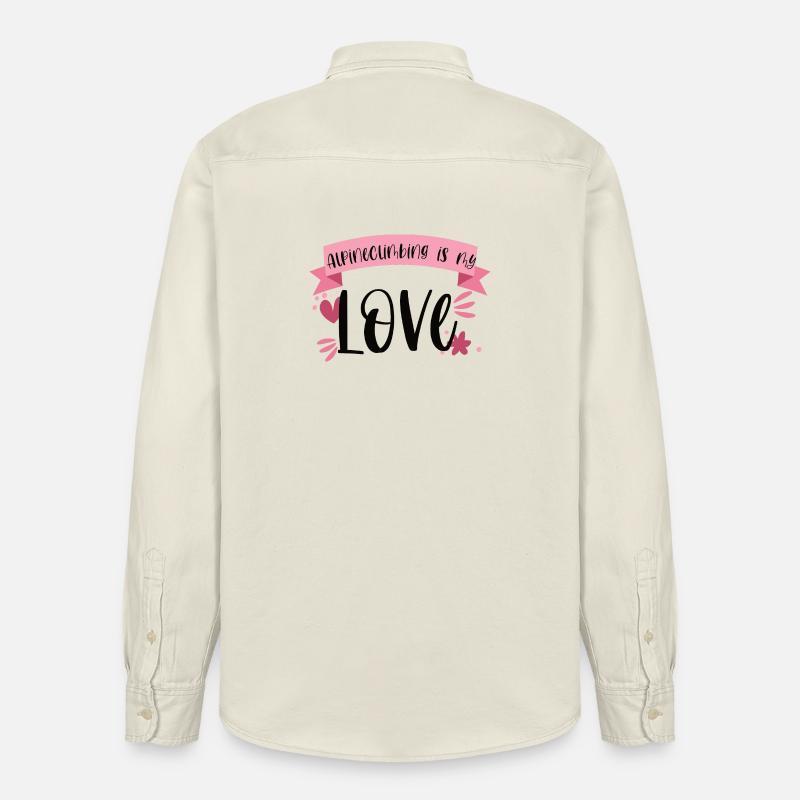 Klettern Alpinklettern Liebe Berge Geschenk - Relaxed Fit Unisex Organic Hemd von Stanley/Stella - Natur