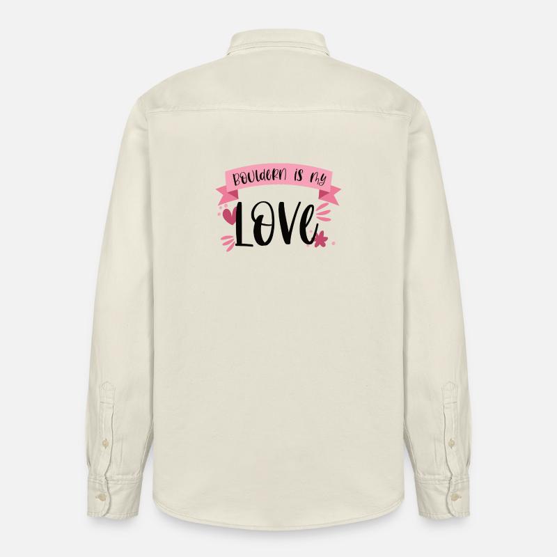 Bouldern Klettern Boulderin Berge Geschenk - Relaxed Fit Unisex Organic Hemd von Stanley/Stella - Natur