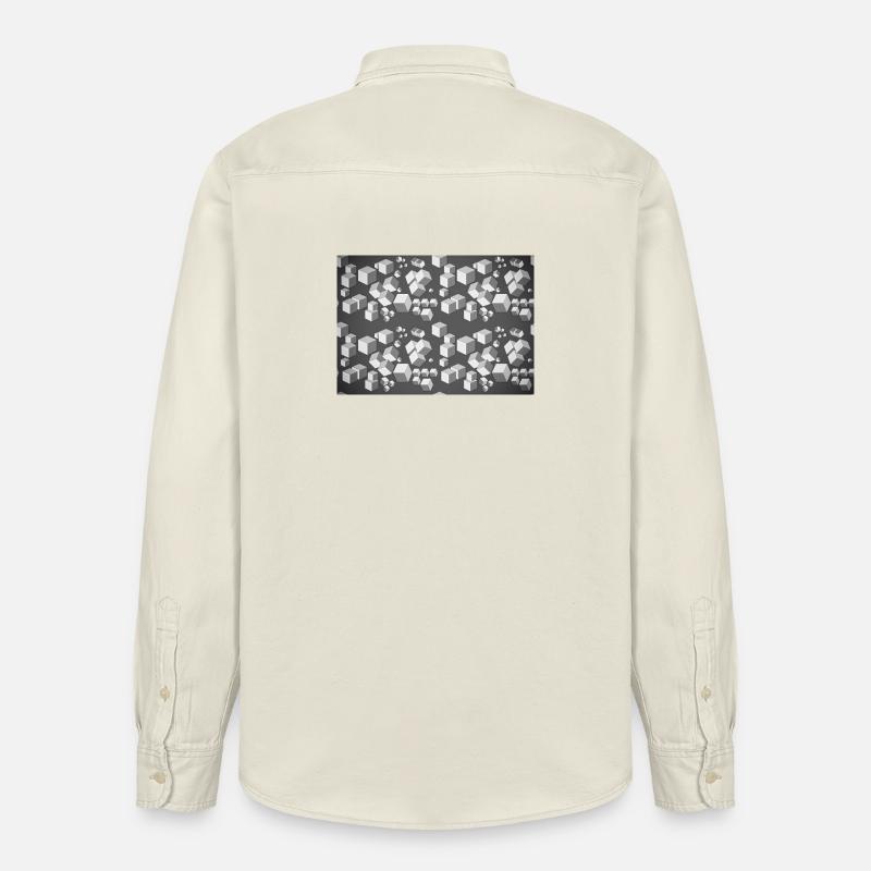 Dekopattern Grau-Weiss - Relaxed Fit Unisex Organic Hemd von Stanley/Stella - Natur