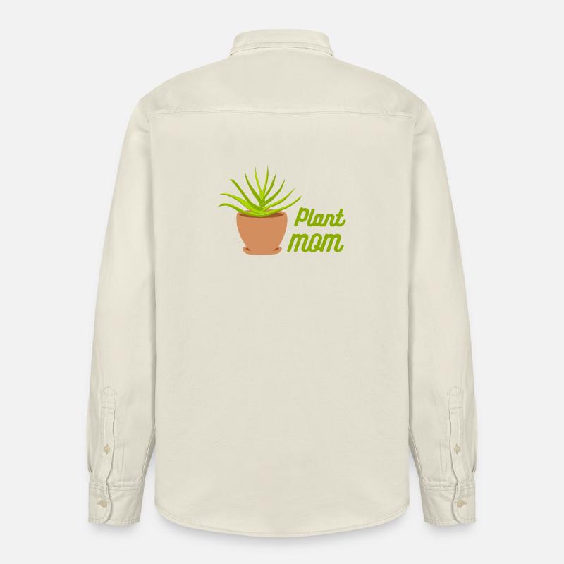 Plante Maman Aloe Pot Illustration - Chemise unisexe coupe décontractée bio Stanley/Stella - écru doux