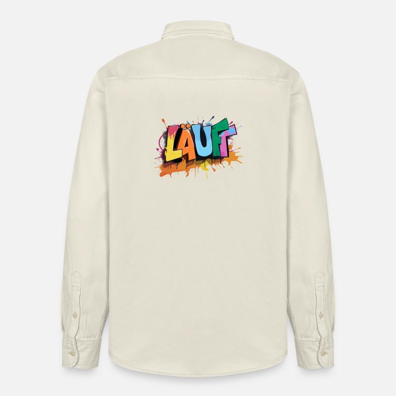Läuft Statement Läufer Graffiti Lustige Sprüche - Relaxed Fit Unisex Organic Hemd von Stanley/Stella - Natur