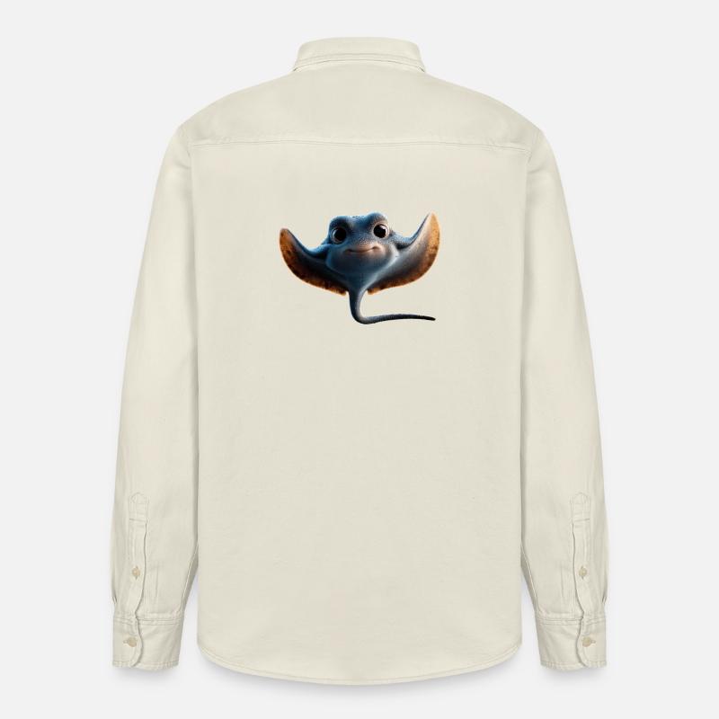 Manta Rochen Teufelsrochen Stachelrochen Taucher - Relaxed Fit Unisex Organic Hemd von Stanley/Stella - Natur