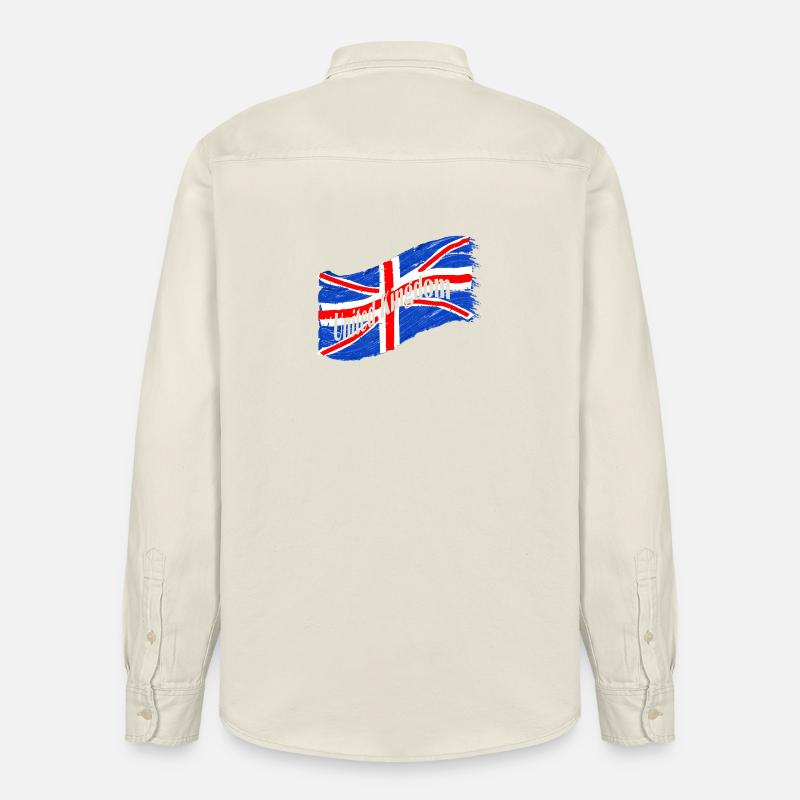 Drapeau de l’Angleterre - Chemise unisexe coupe décontractée bio Stanley/Stella - écru doux