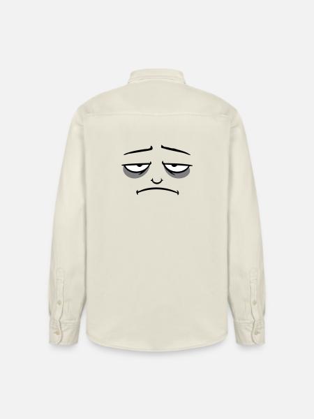 Grumpy sad disappointed face funny - Relaxed Fit Unisex Organic Shirt by Stanley/Stella - soft Ecru