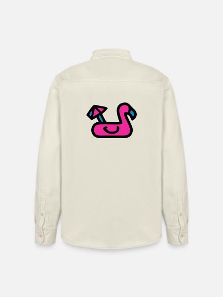 Flamingo Air Mattress Retro - Relaxed Fit Unisex Organic Shirt by Stanley/Stella - soft Ecru
