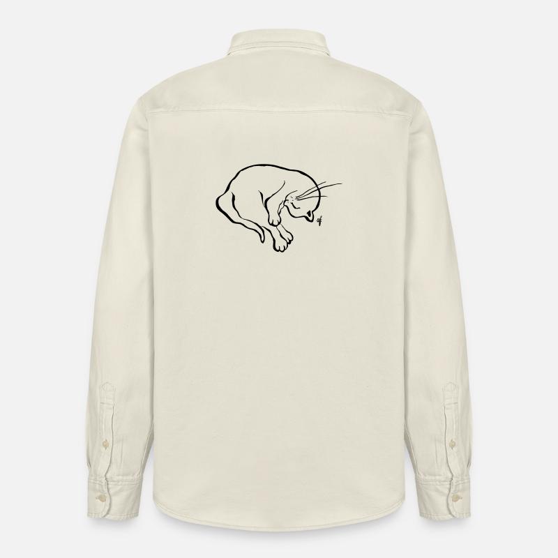Mon petit chat se remet - Chemise unisexe coupe décontractée bio Stanley/Stella - écru doux