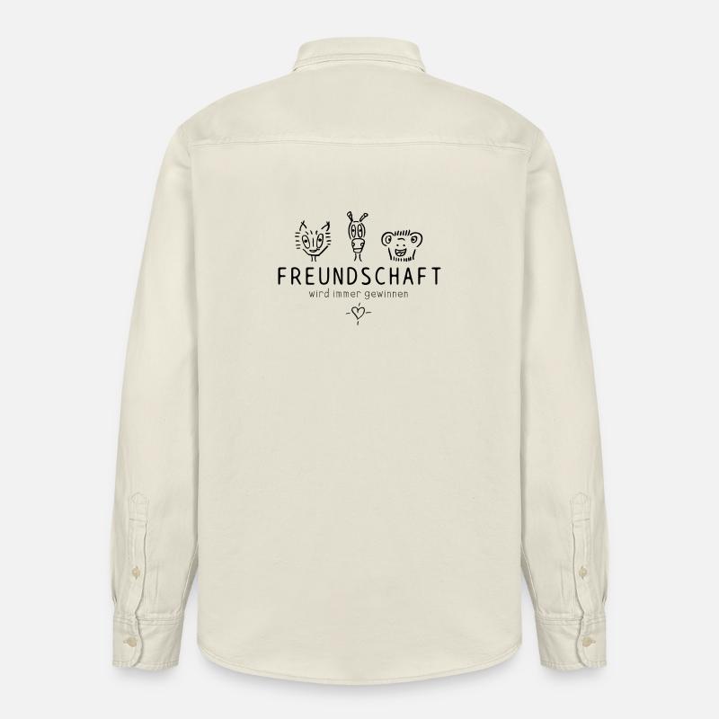 "Freundschaft wird immer gewinnen", schöner Spruch - Relaxed Fit Unisex Organic Hemd von Stanley/Stella - Natur