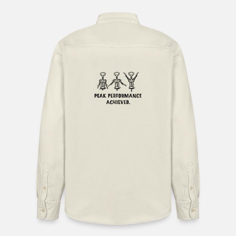 Peak Performance Achieved – Ironischer Trinkspruch - Relaxed Fit Unisex Organic Hemd von Stanley/Stella - Natur