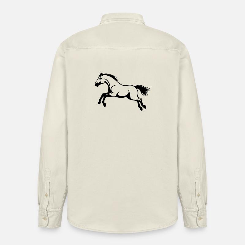 Saut d’obstacles à cheval - Chemise unisexe coupe décontractée bio Stanley/Stella - écru doux