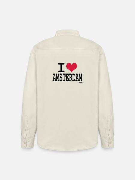 j'aime amsterdam par wam - Chemise unisexe coupe décontractée bio Stanley/Stella - écru doux