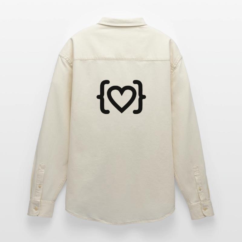 Cœur du logo du code du programmeur Chemise unisexe coupe décontractée bio Stanley/Stella