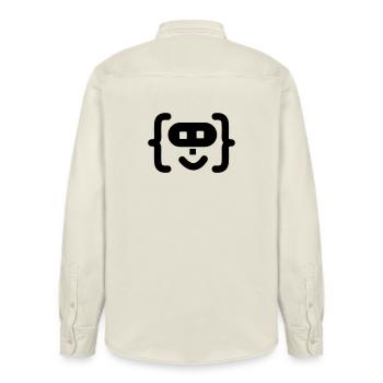 Hacker-Programmierer-Code-Logo - Relaxed Fit Unisex Organic Hemd von Stanley/Stella - Natur - Hinten - AI Model Male 178 light (178cm)