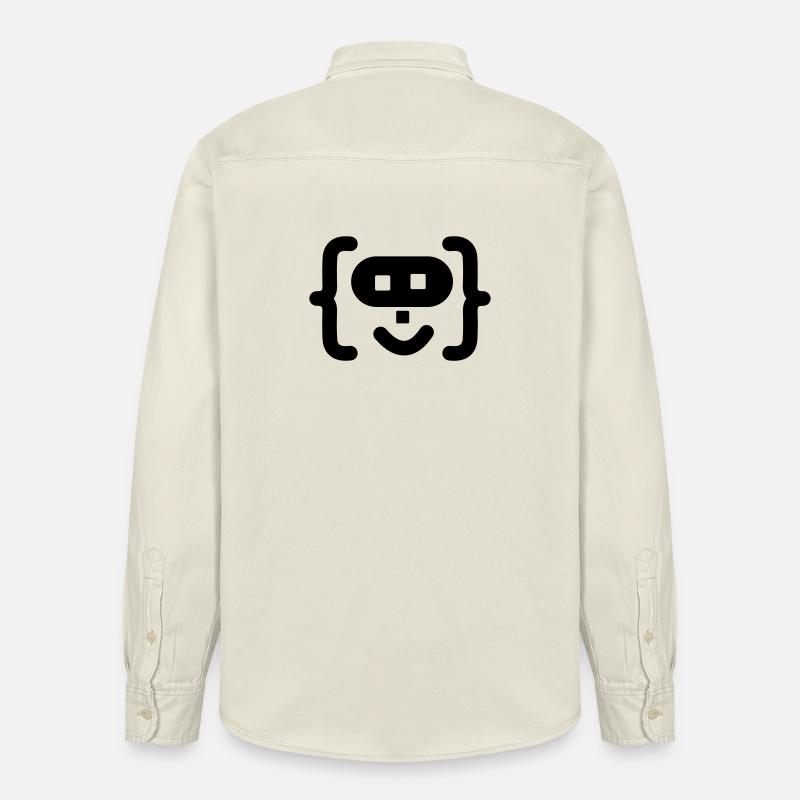 Hacker programmer code logo - Relaxed Fit Unisex Organic Shirt by Stanley/Stella - soft Ecru