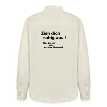 Ausziehen - Relaxed Fit Unisex Organic Hemd von Stanley/Stella - Natur - Hinten - AI Model Male 178 light (178cm)