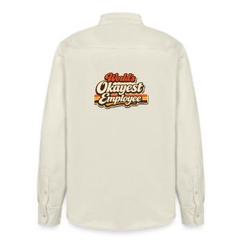 World's okayest employee - Relaxed Fit Unisex Organic Hemd von Stanley/Stella - Natur - Hinten - AI Model Male 178 light (178cm)