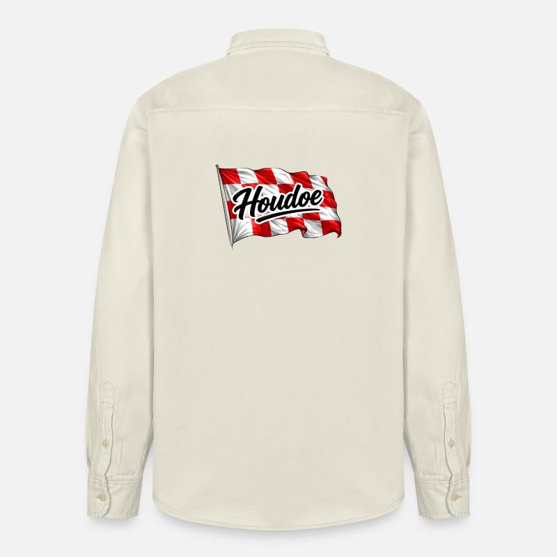agitant le drapeau du Brabant avec Houdoe - Chemise unisexe coupe décontractée bio Stanley/Stella - écru doux