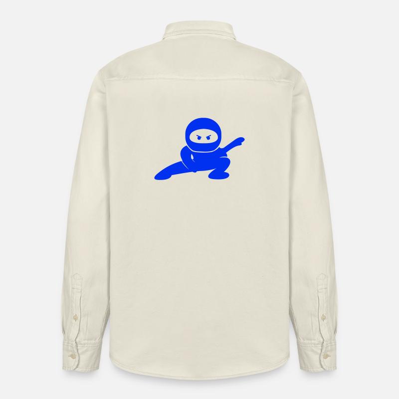 Blauer Ninja in Aktionspose - Relaxed Fit Unisex Organic Hemd von Stanley/Stella - Natur