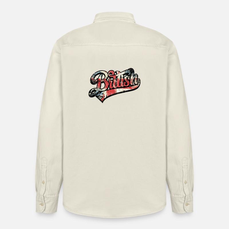 British Pride Distressed Script Tee - Relaxed Fit Unisex Organic Hemd von Stanley/Stella - Natur