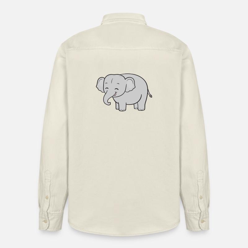 Éléphants éléphants - Chemise unisexe coupe décontractée bio Stanley/Stella - écru doux