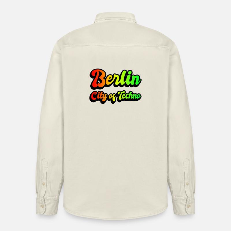 Berlin Stadt des Technos Regenbogen - Relaxed Fit Unisex Organic Hemd von Stanley/Stella - Natur