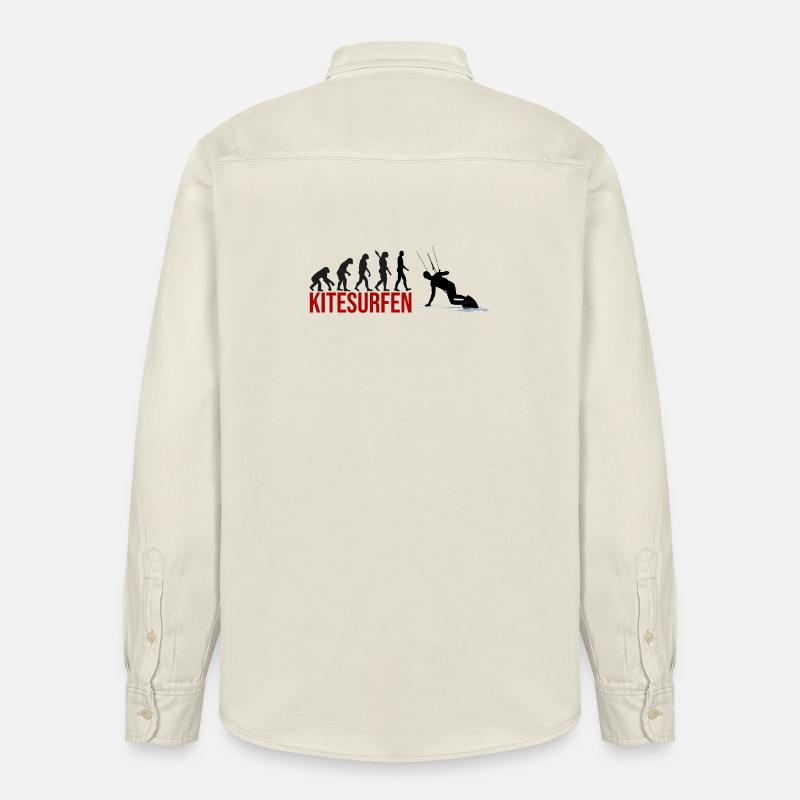 Evolution Kitesurfen - Relaxed Fit Unisex Organic Hemd von Stanley/Stella - Natur