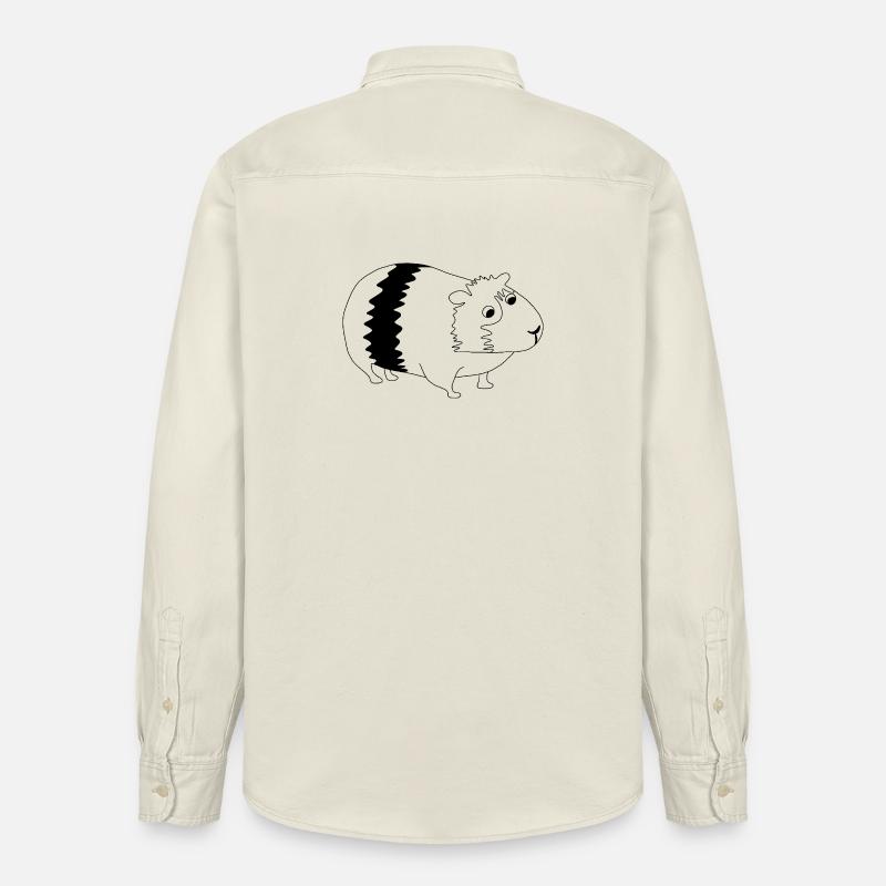 Cochon d’Inde - graphique noir et blanc - Chemise unisexe coupe décontractée bio Stanley/Stella - écru doux