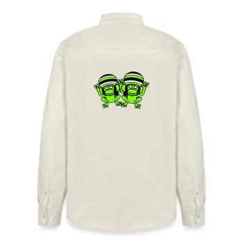 2 Frösche Reggae Musik Rasta Haare Mütze Jamaika - Relaxed Fit Unisex Organic Hemd von Stanley/Stella - Natur - Hinten - AI Model Male 178 light (178cm)