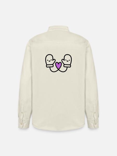 Cute Gloves with Heart | Winter Love - Relaxed Fit Unisex Organic Shirt by Stanley/Stella - soft Ecru