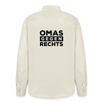 Omas gegen rechts - Relaxed Fit Unisex Organic Hemd von Stanley/Stella - Natur - Hinten - AI Model Male 178 light (178cm)