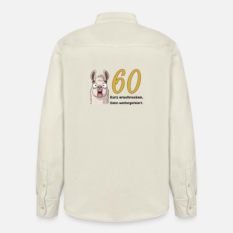 60e anniversaire – brièvement effrayé, puis célébré - Chemise unisexe coupe décontractée bio Stanley/Stella - écru doux
