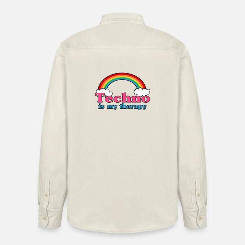Techno Regenbogen - Relaxed Fit Unisex Organic Hemd von Stanley/Stella - Natur