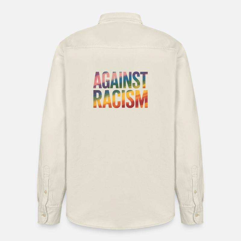 Gegen Rassismus – Antifa-Regenbogen-Tee - Relaxed Fit Unisex Organic Hemd von Stanley/Stella - Natur