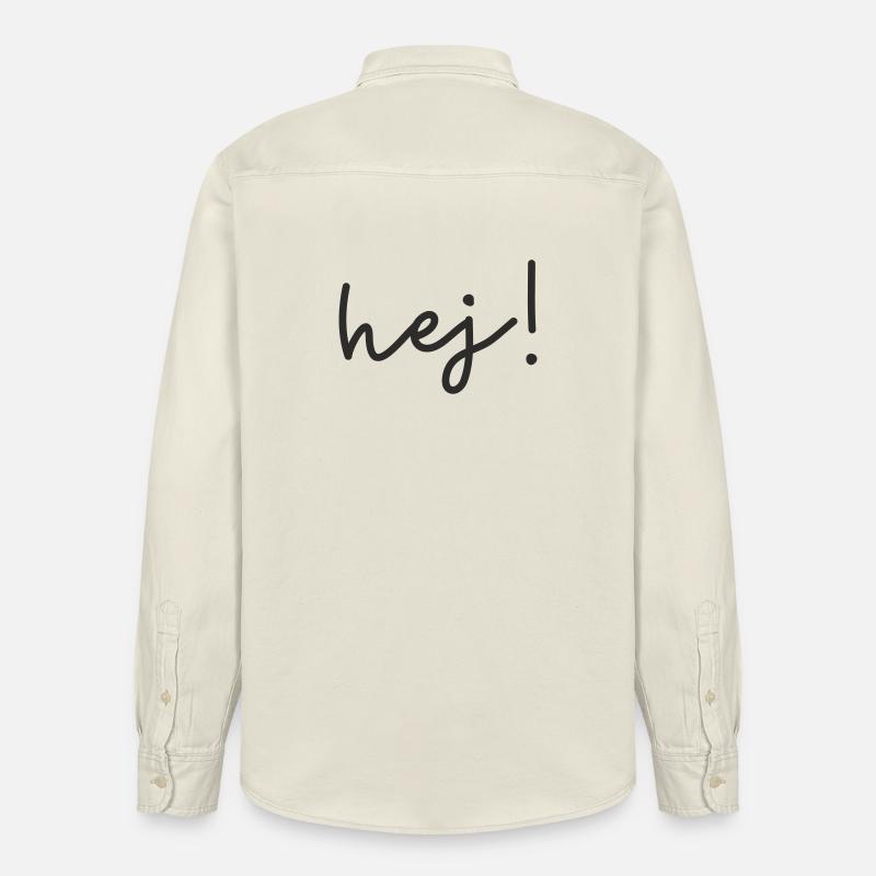Hej – design de mots scandinave - Chemise unisexe coupe décontractée bio Stanley/Stella - écru doux
