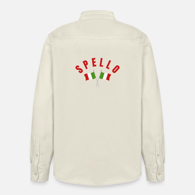 Drapeaux italiens de Spello - Chemise unisexe coupe décontractée bio Stanley/Stella - écru doux