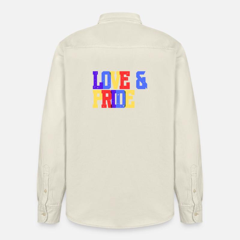 Liebe und Pride Regenbogen - Relaxed Fit Unisex Organic Hemd von Stanley/Stella - Natur
