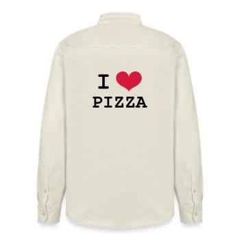 I Love Pizza - Chemise unisexe coupe décontractée bio Stanley/Stella - écru doux - Dos - AI Model Male 178 light (178cm)