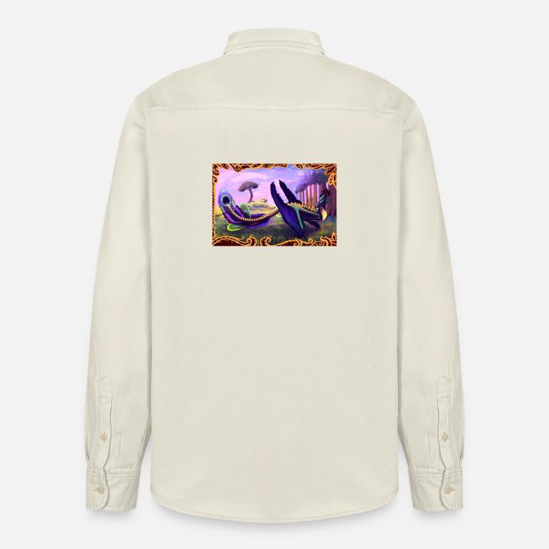 Dinosaurier - Relaxed Fit Unisex Organic Hemd von Stanley/Stella - Natur